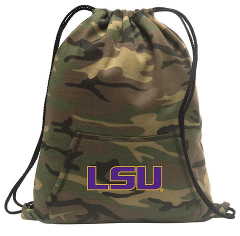 LSU Tigers Backpack CAMO Drawstring Bag Pack CLASSIC HOODY DESIGN! Cover