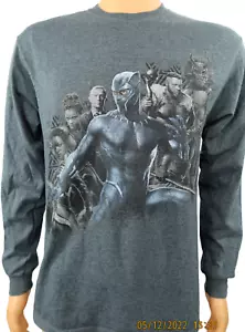Marvel Black Panther T Shirt Size M Gray Long Sleeve - Picture 1 of 5