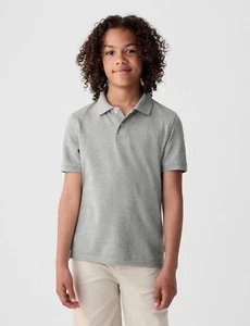 New Gap Kids Gray Uniform Polo Shirt 3 pack Boys sz S Short Sleeve small organic - Picture 1 of 8