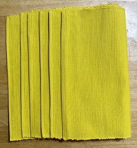 Set of 6 Placemats Handwoven Ribbed Cotton Rectangular Placemats Dining Table - Picture 1 of 15
