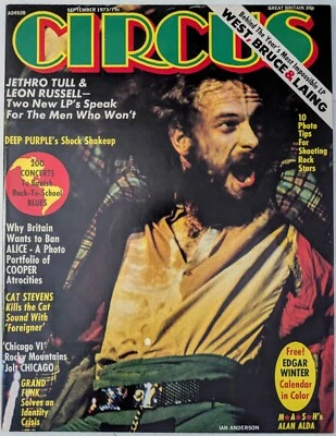 Circus Magazine September 1973 Jethro Tull, Leon Russell, Deep Purple, Alice VTG - Image 1 of 4