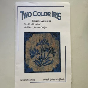 Jarrett Publishing Quilt Pattern Two Color Iris 25" x 28" Flower Reverse Appliqu - Picture 1 of 4