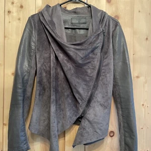 EUC BlankNYC Sz XS Gray Vegan Suede Leather Moto Soft Jacket Biker Chic - Picture 1 of 11