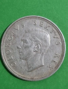 1949 South Africa silver 5 shilling coin #821c - Picture 1 of 2