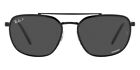 Ray-Ban RB3708 Sunglasses Black Gray Polarized Square 56mm New & Authentic