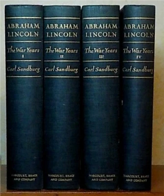 Abraham Lincoln, The War Years by Carl Sandburg, 4 Vol Set, Vols 2, 3 & 4 1st. E Foto 1 de 4