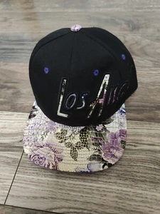 Los Angeles SnapBack Headlines Purple Gold Black Floral Baseball Embroidered Cap - Picture 1 of 8