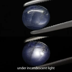 1,56ct 6,1x5,6mm Oval Cabochon Natur Unbeheizt Lila 4 Strahlen Stern Saphir, Burm - Bild 1 von 5