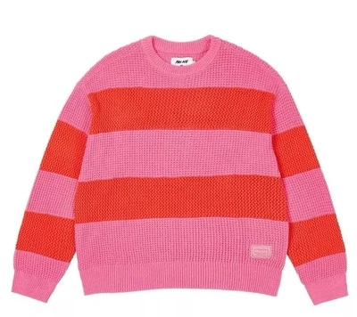 Palace Open Stripe Knit Sweater in Pink / Orange Men’s Size Large Striped Jumper - Image 1 of 4