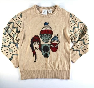 Disney 100 Holiday Boys Marvel Hulk Spiderman Christmas Sweater Size XS - Picture 1 of 4