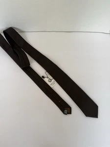 Nwt IMANI UOMO Black Brown Embroidered Silk Touch Neck Tie Repp Diamond Pattern - Picture 1 of 6