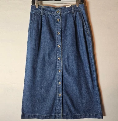 Винтажная юбка Cabin Creek на пуговицах Midi Jean размер 12P - Изображение 1 из 3