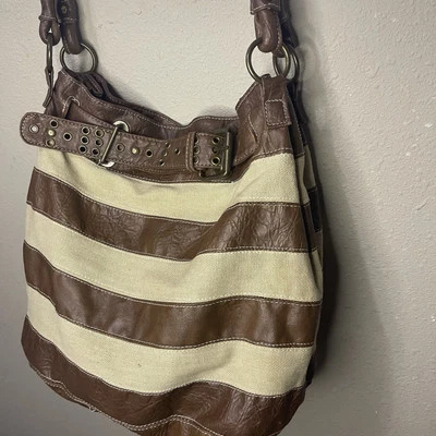 Cato Canvas & Faux Leather Hobo Bag - Image 1 of 4