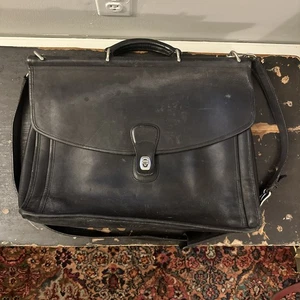 Valigetta vintage Coach Beekman per computer 5299 borsa messenger in pelle - Foto 1 di 11