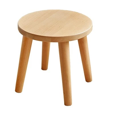 Natural Solid Wood Step Stool Plant Stand Round Footrest 10 inch Portable Det... - Image 1 of 4