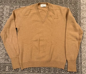 Lord Jeff Vintage Australian Lambswool V-Neck Beige Sweater Men XL Made In USA - Bild 1 von 5