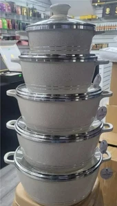 Juego de olla antiadherente fundida a presión de 5 piezas utensilios de cocina cazuela de inducción - Imagen 1 de 3