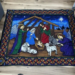 Krippe Babydecke handgenäht Junge Mädchen Baby Geburt Geschenk Jesus Maria Josef - Bild 1 von 10