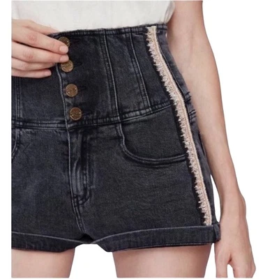 MISS SIXTY Embroidered Denim Short Sz 24 Angel Collection Coquete Acubi Y2K Boho - Image 1 of 4