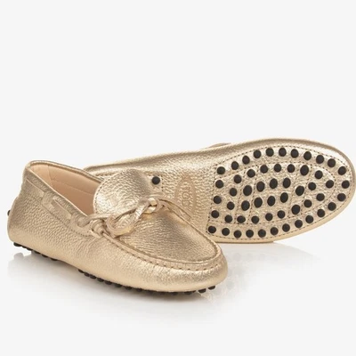 Nuevo en caja Mocasines de conducción Tod's Heaven Gommino Laccetto en oro metálico UE 37 Foto 1 de 4
