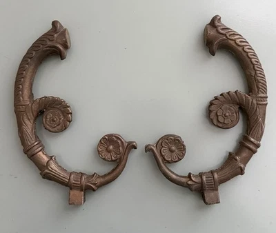 Antique French Bronze Door Pull Furniture Handle Ormolu Rococo Louis XV 19th Cen - Image 1 of 4