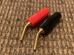 1 Pair of 24k Gold Plated Musical Speaker Cable Pin Banana Plug Connector - READ - Picture 1 of 3