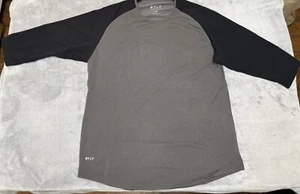 Bylt Mens 3/4 Sleeve Baseball Drop Cut Lux Tee XXL Black & Gray Minimalist - Picture 1 of 8