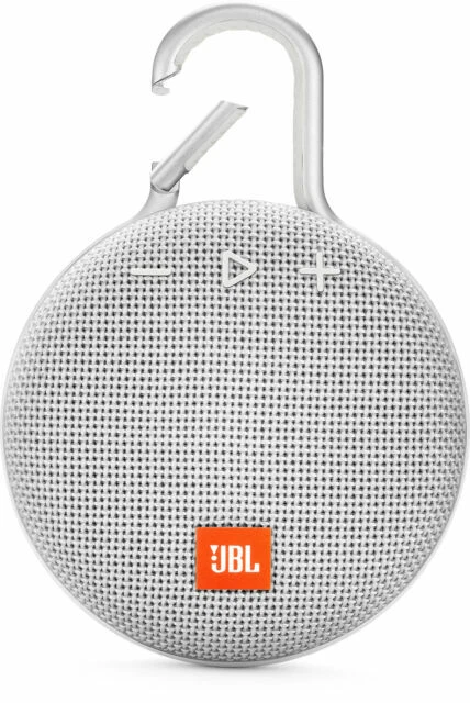 JBL Clip 3 Portable Waterproof Bluetooth Speaker - White