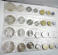 4 Sets of 1965 France 7 Coin Mint Sets Monnaie De Paris w/ 8 Silver Coins (182)