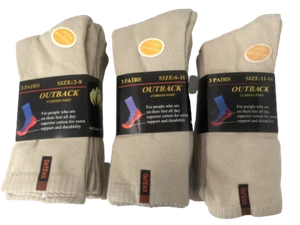 3 pair NEW Outback Cushion Sole Thick Socks Cotton Socks Beige Colour - Picture 1 of 2