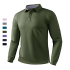 Men's Golf Polo Shirts Long Sleeve Lightweight Quick Dry Work Sport Casual Shirt