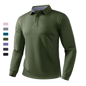 Men's Golf Polo Shirts Long Sleeve Lightweight Quick Dry Work Sport Casual Shirt - Picture 1 of 61
