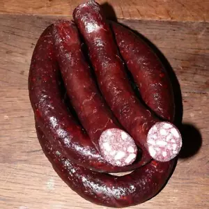 Blutwurst im Schweinsdarm 1 Ring Schwarzwurst Rotwurst Blunze - Bild 1 von 1