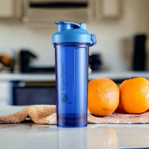 Protein Shaker Bottle 28 oz Wire Whisk Gym Powder Workout BPA free Travel Cup - Picture 1 of 2