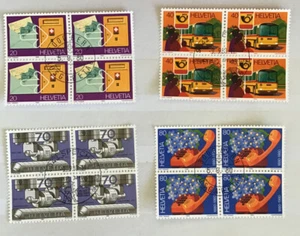 Switzerland 1980 Swiss PTT Services Blocks Of 4 CTO Cat £17 - Picture 1 of 1