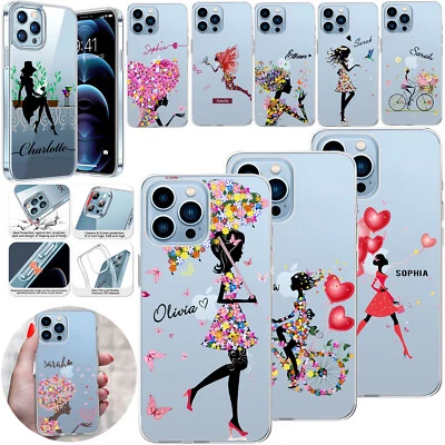 Bonita Funda Personalizada Transparente TPU Suave Cubierta Para iPhone 16e 15 14 Pro Max 13 17 Foto 1 de 4