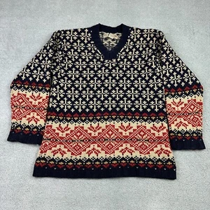 Vintage Abercrombie Fitch Sweater Mens S Fair Isle Knit Wool Birds Eye READ - Picture 1 of 15