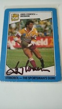 Signed nrl cards 1989 stimorol brisbane broncos greg conesco #68/156.