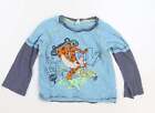 Matalan Boys Blue Cotton Basic T-Shirt Size 3-4 Years Crew Neck Pullover - Disne