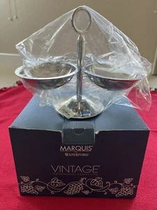 Marquis Waterford Vintage Bar Accessory Serving Dish Stand Round 2 Pt SS Silver - Picture 1 of 15