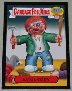 GARBAGE PAIL KIDS 2015 - 30th Anniversary "BLACK" Zoom Out #5b Kayo'd Cody - Picture 1 of 4