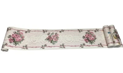 VTG Maria’s Garden Wallpaper Border Lot 3 Florals Pink Green Country Cottagecore — 第 1/4 张图片
