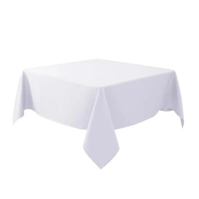 Fabric Tablecloths 54 X 54 Inches Square White Water Resistant Tablecloths fo... - Image 1 of 4