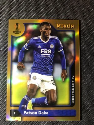 2022 Topps Merlin Chrome UEFA Patson Daka Gold /50 Leicester City SP - Image 1 of 2