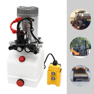Paquete de unidad de potencia hidráulica eléctrica de doble acción de 3 cuartos de galón de CC de 12 V 4 L - Imagen 1 de 17