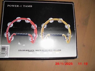 32 Schellenring Dimavery Power Tamburin NEU HalbmondRing Kunststoff schwarz  - Bild 1 von 3