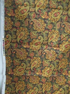 Fabric Traditions PAISLEY MULTI Floral Cotton Fabric VTG 2009 SZ 1 1/2YX44 - Picture 1 of 7