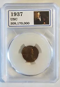 1937 LINCOLN CENT UNCIRLATED US COIN - Bild 1 von 2