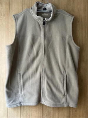 Chaleco de lana con cremallera completa Outdoor Life para hombre talla XL tostado sin mangas simulado bolsillos en el cuello Foto 1 de 4