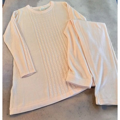 Camisón suave Adonna Leisurewear 2 piezas PJ rosa manga larga pantalones salón mediano Foto 1 de 3